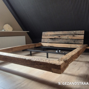 balken bed oud eiken massief