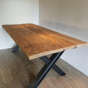 Oud eiken Tafel van ruwe planken