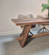 tafel massief eikenhout houten poten landelijk