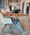 verstelbare robuuste eikenhouten tafel