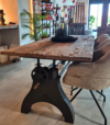 verstelbare robuuste eikenhouten tafel